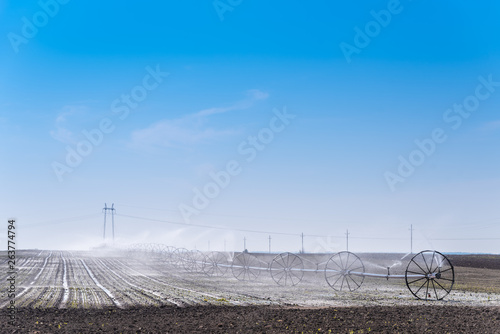 Wallpaper Mural large wheels with sprinklers for irrigation in the field Torontodigital.ca