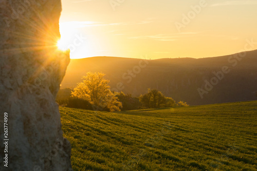 Coucher de soleil à la campagne