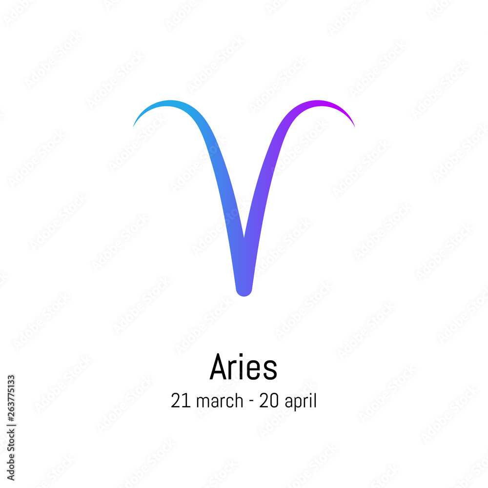 Aries zodiac sign illustration. Vector icon Aries zodiac sign illustration. Vector icon