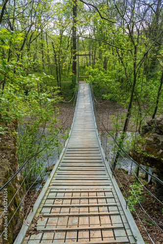 Suspension bridge at Tanyard Creek Nature Trail
