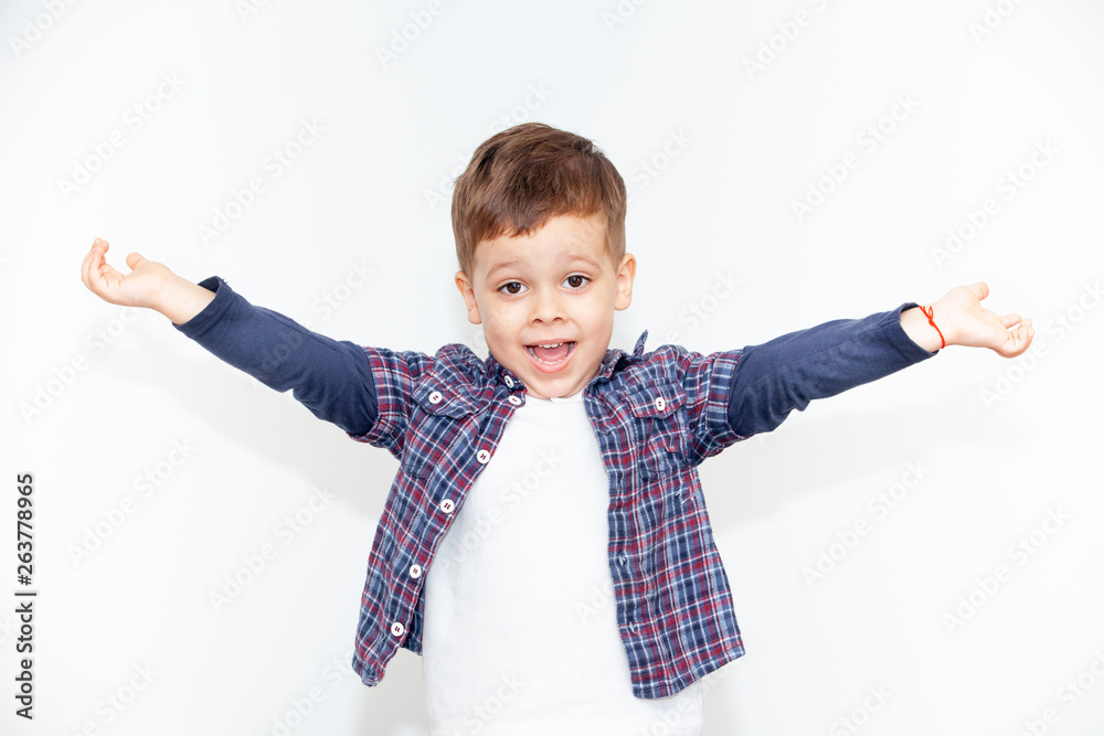 emotional boy on a light background emotional boy on a light background