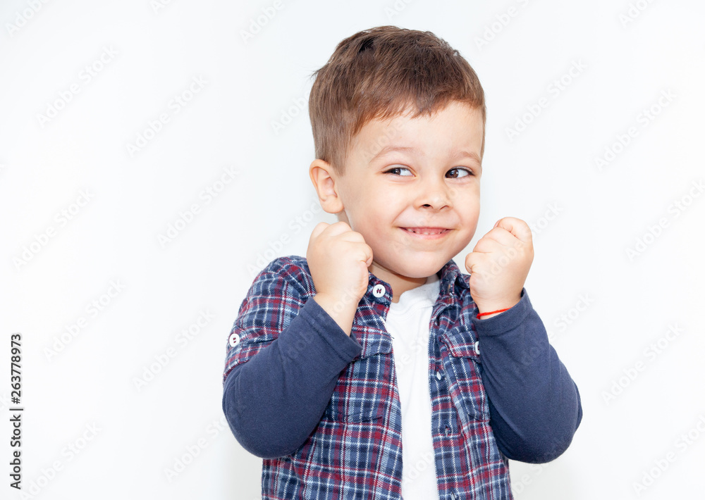 emotional boy on a light background emotional boy on a light background