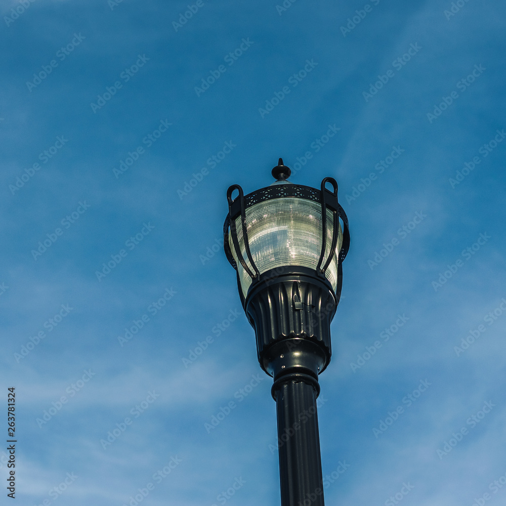 Streetlight Against a Blue Sky