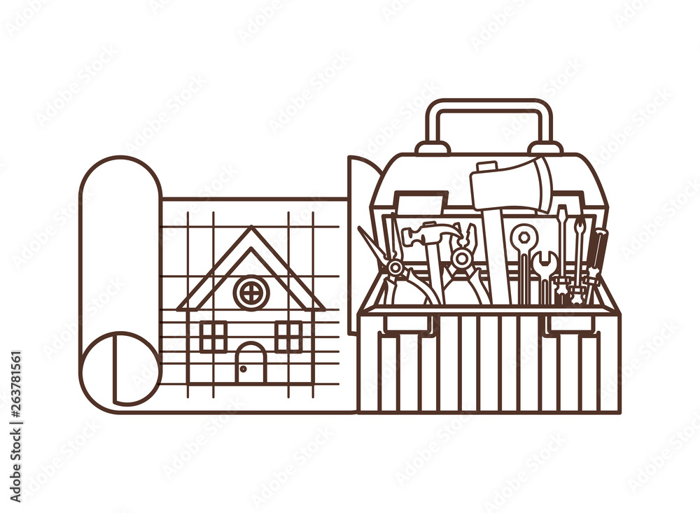 construction tool box isolated icon