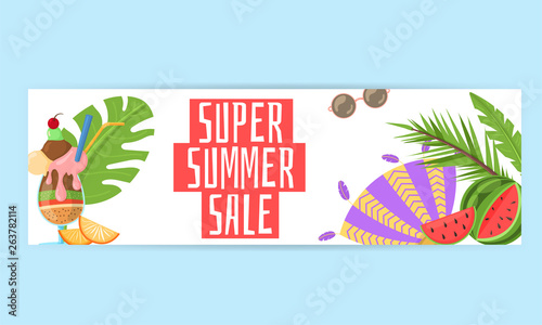 Discount modern summer promo web banner