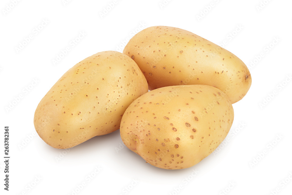 Young potato isolated on white background. Harvest new Young potato isolated on white background. Harvest new