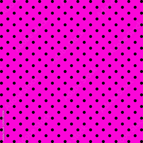 Black dots on pink background. Vector photo