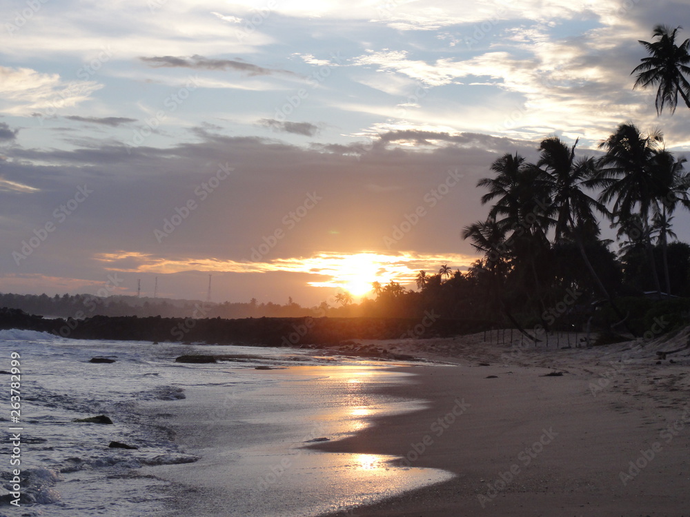 Sri Lanka sunset beach