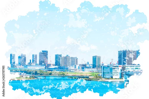 Obraz Wieżowiec w Tokio.