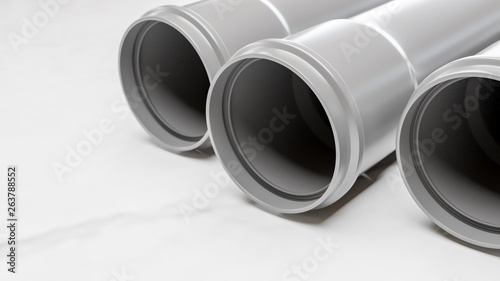 sever system pvc pipes 3d illustration