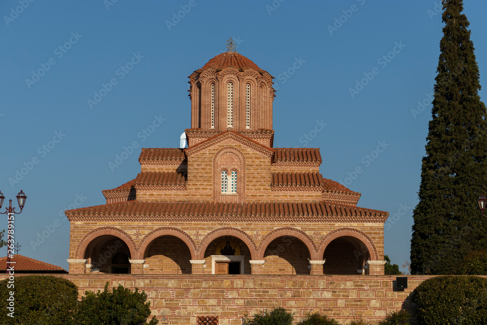 Outside view of Monastery Souroti of St. John the Theologian, St. Paisios Athonite and St. Arsenios the Cappadocian, near Thessaloniki, Greece