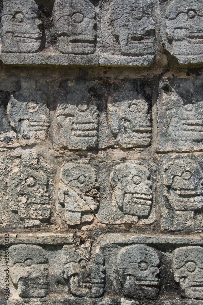 Mayan skulls.  Chichén-Itzá, Mexico.