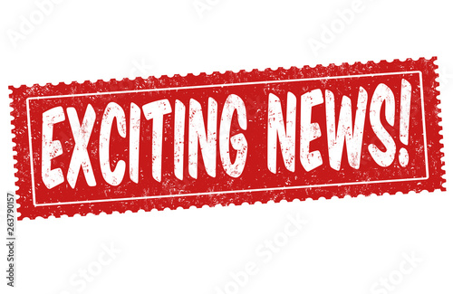 Exciting news sign or stamp