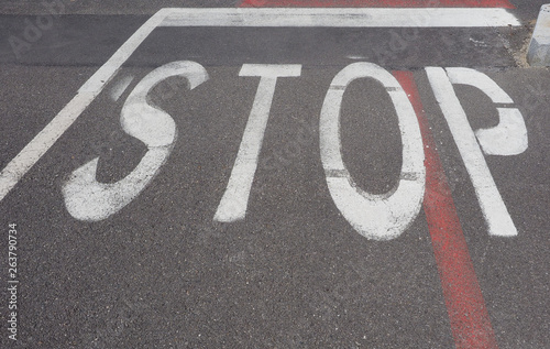 stop sign on road © Claudio Divizia