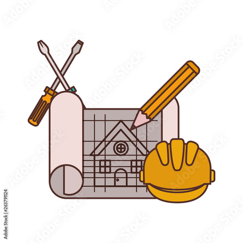 construction plan isolated icon