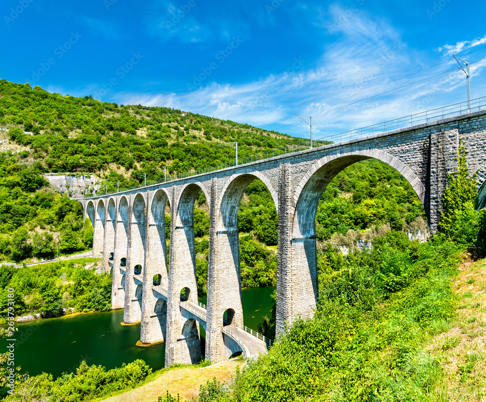 The Cize-Bolozon viaduct across the Ain river in France