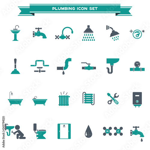 Plumbing Icons Set 