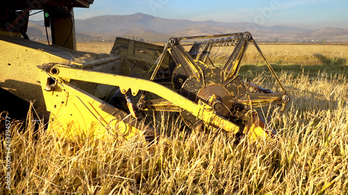 Wheat harvesting shearers photo