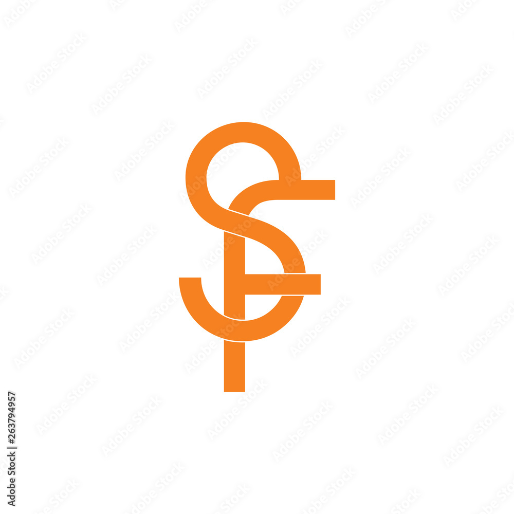 Obraz premium letter sf simple linked logo vector