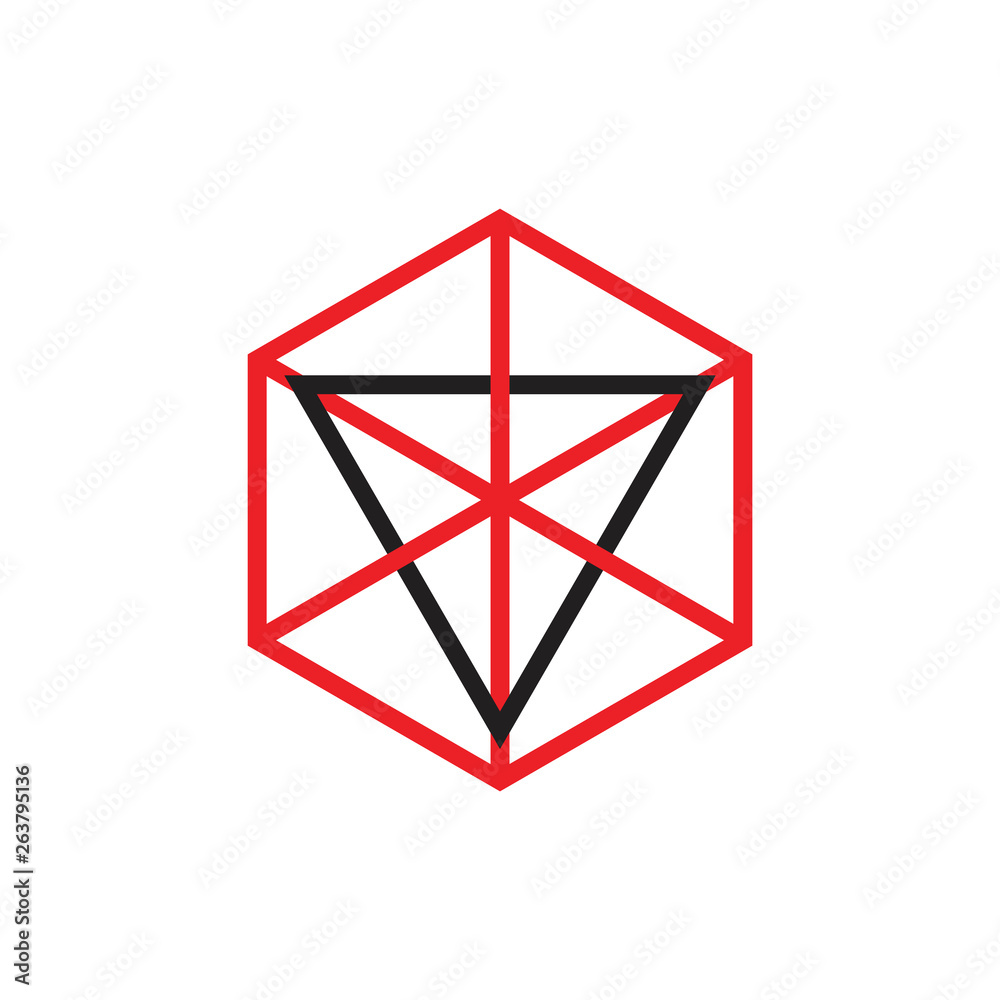 linked overlapping line hexagonal triangle logo vector linked overlapping line hexagonal triangle logo vector