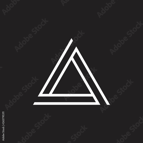 triangle thin line geometric stripes logo vector