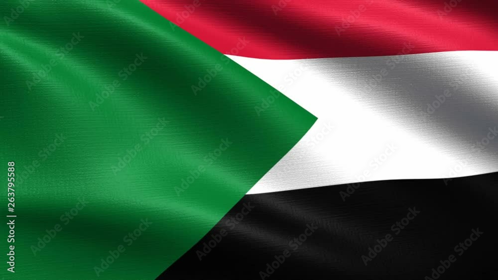 Realistic flag of Sudan, Seamless looping with highly detailed fabric texture, 4k resolution Realistic flag of Sudan, Seamless looping with highly detailed fabric texture, 4k resolution