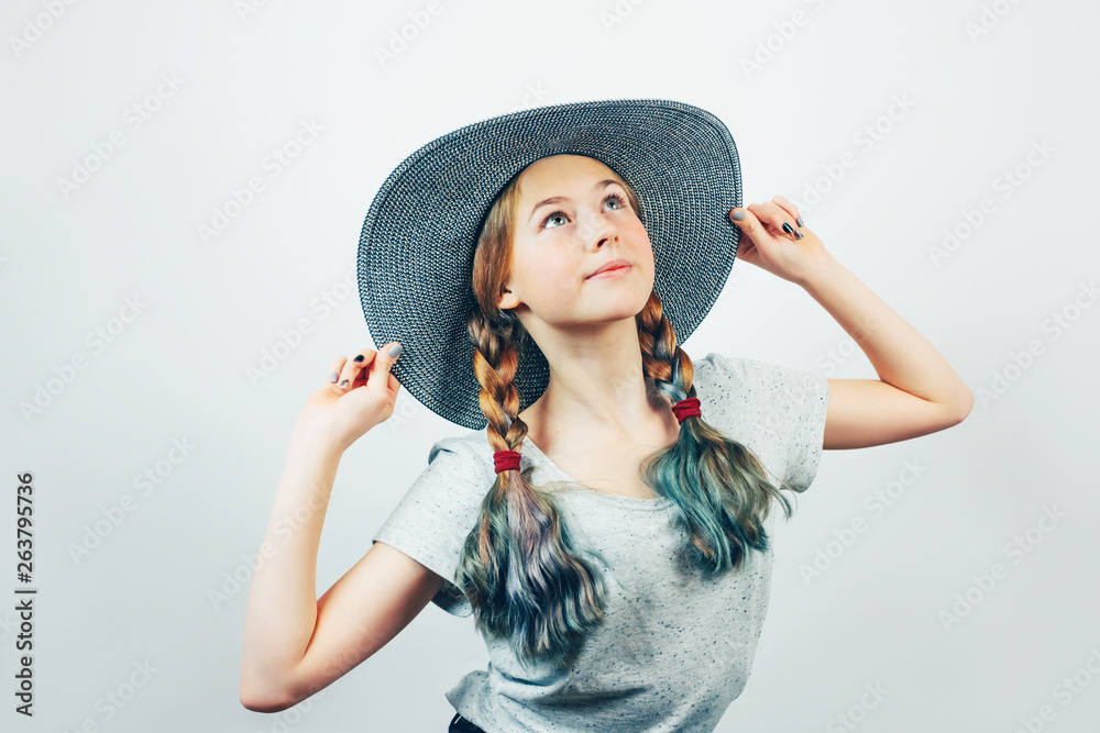 Beautiful 13 Year Old Girl In Round Hat Looking Up Dreamily Attractive beautiful-13-year-old-girl-in-round-hat-looking-up-dreamily-attractive