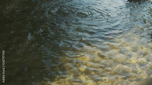 surface of clear water in slowmotion 