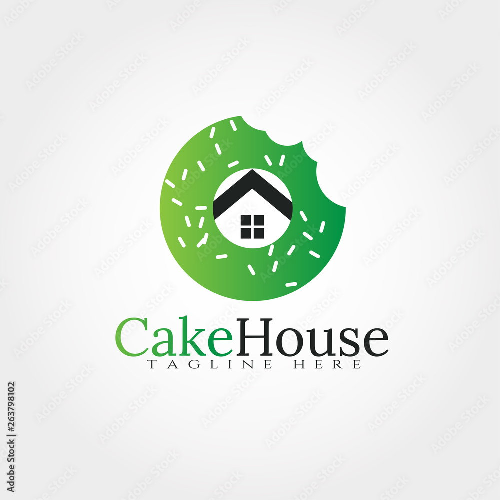 Cake House logo design template, illustration element -vector Cake House logo design template, illustration element -vector