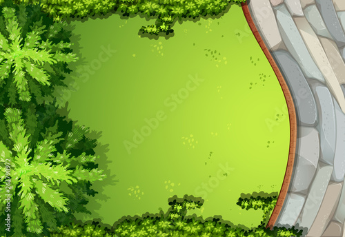 An aerial scene of garden