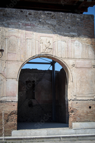 Outer walls of ancient roman bath photo