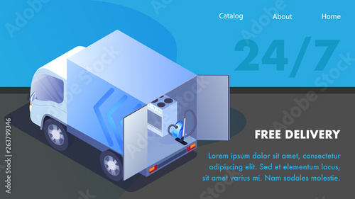 Household Appliances Website Isometric Template