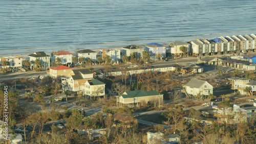 Aerial view of Mexico Beach hurricane destruction Florida photo