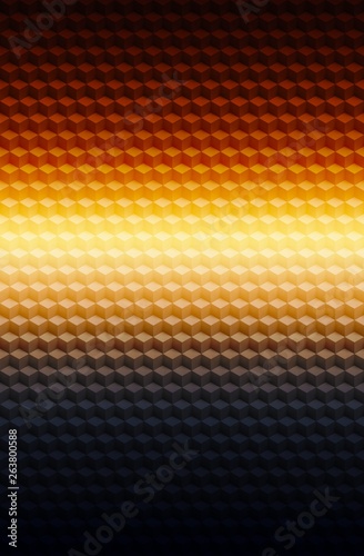 Orange gold geometric cube 3D pattern background   template illusion.