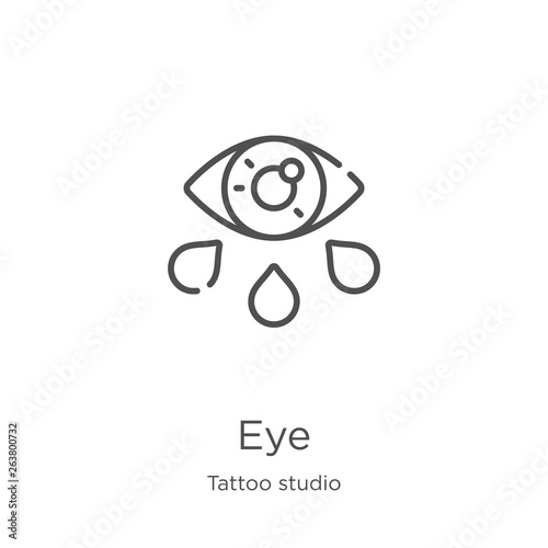 eye icon vector from tattoo studio collection. Thin line eye outline icon vector illustration. Outline, thin line eye icon for website design and mobile, app development.