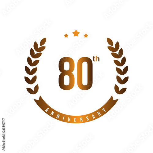 80 Th Anniversary Vector Template Design Illustration