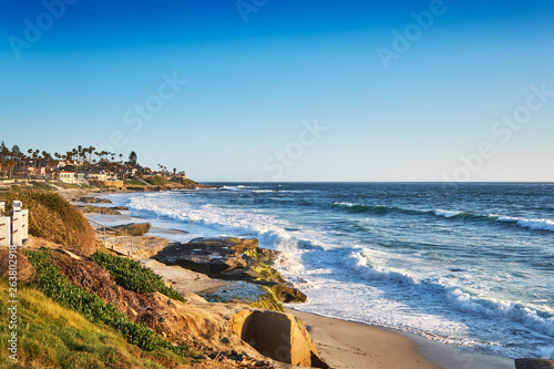 View South to Big Rock Reef from the coastal path along Windansea Beach, San Diego