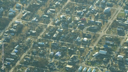 Aerial view of Mexico Beach hurricane destruction Florida photo