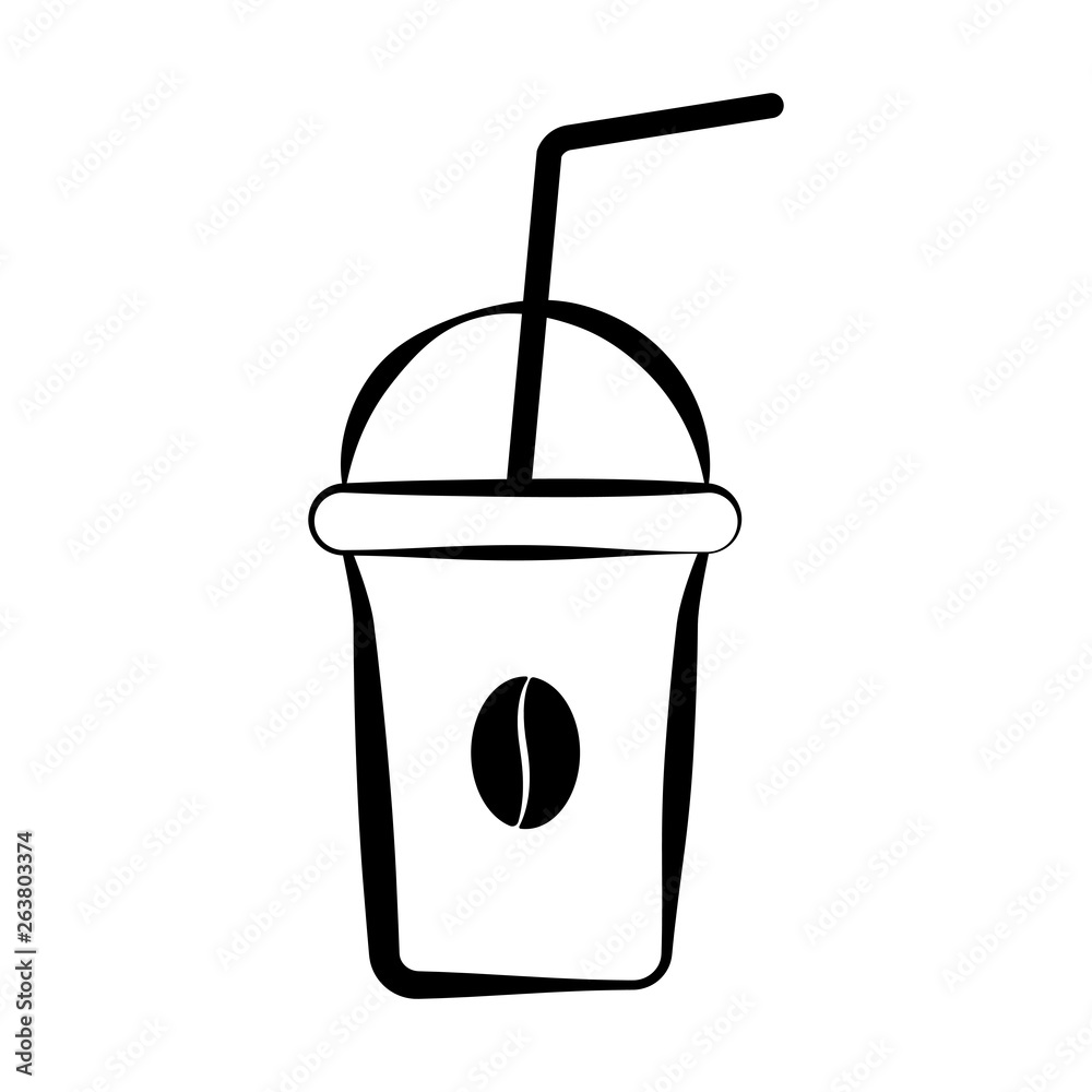 Iced coffee glass icon. Vector illustration design Iced coffee glass icon. Vector illustration design