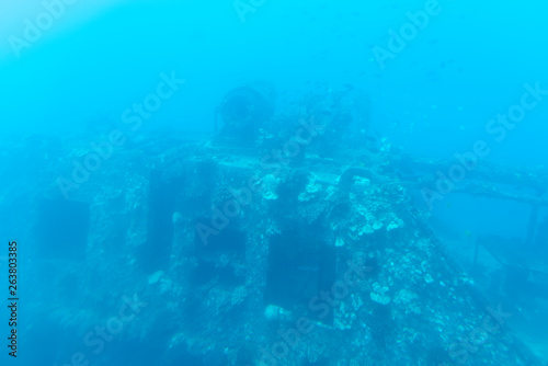 View from a submarine tour off Waikiki Beach in Honolulu, Hawaii