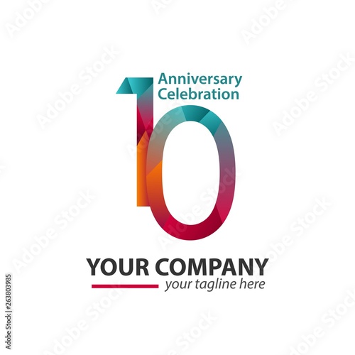 10 Year Anniversary Celebration Company Vector Template Design Illustration