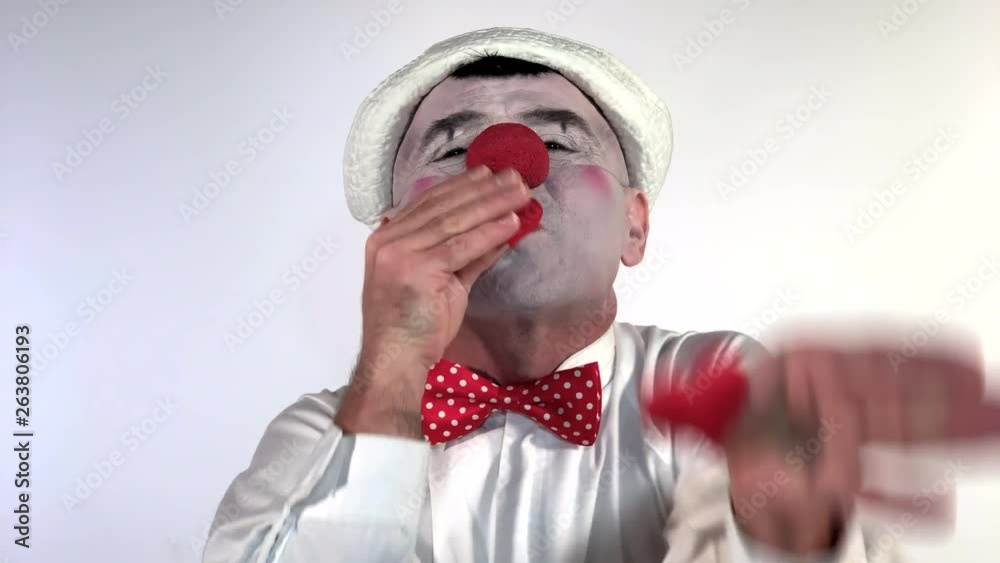 Emoji clown - Face Blowing a Kiss. A passionate mime clown blowing kiss ...