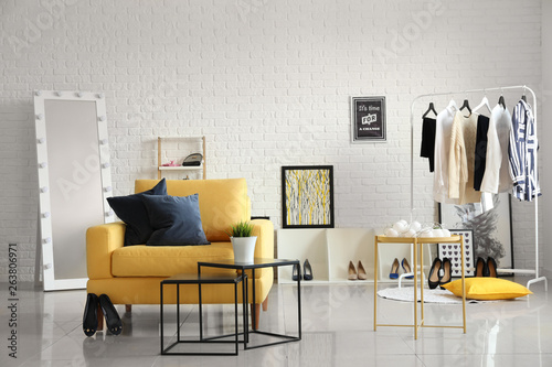Stylish interior of female ...