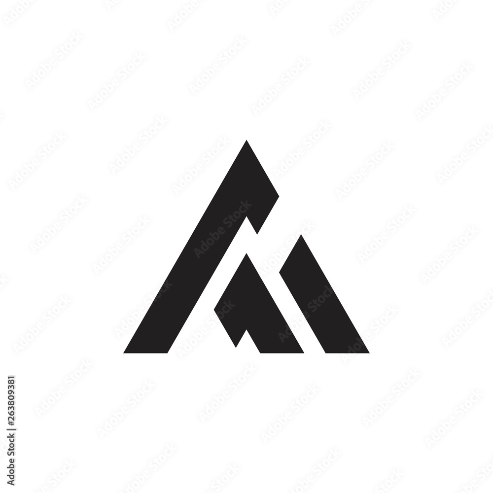 triangle arrow geometric line logo vector