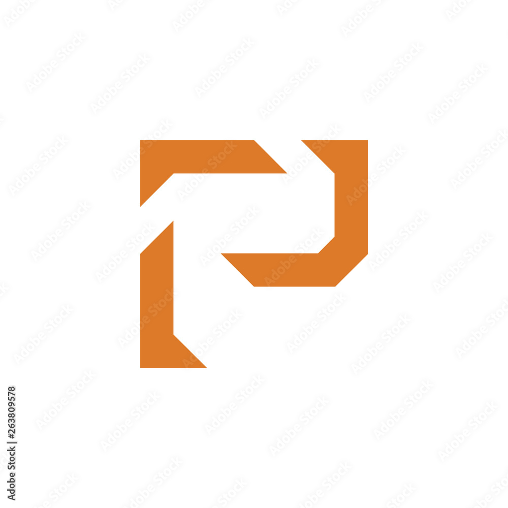 letter p simple geometric line logo vector letter p simple geometric line logo vector