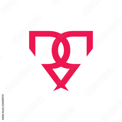 letter mr linked geometric line logo vector