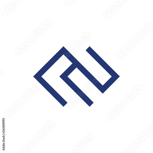 abstract letters c2 geometric line logo vector