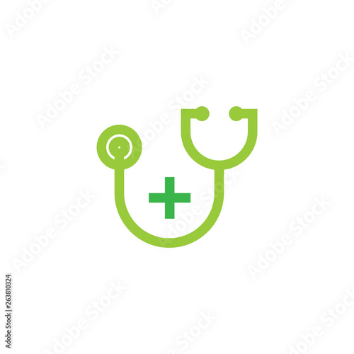 stethoscope plus medical symbol decoration vector