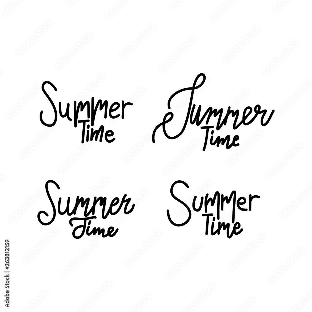 Summer Time Script Text Design Template Vector