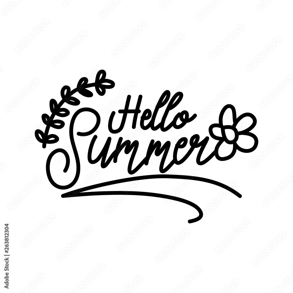 Hello Summer Script text Design Template Vector Hello Summer Script text Design Template Vector